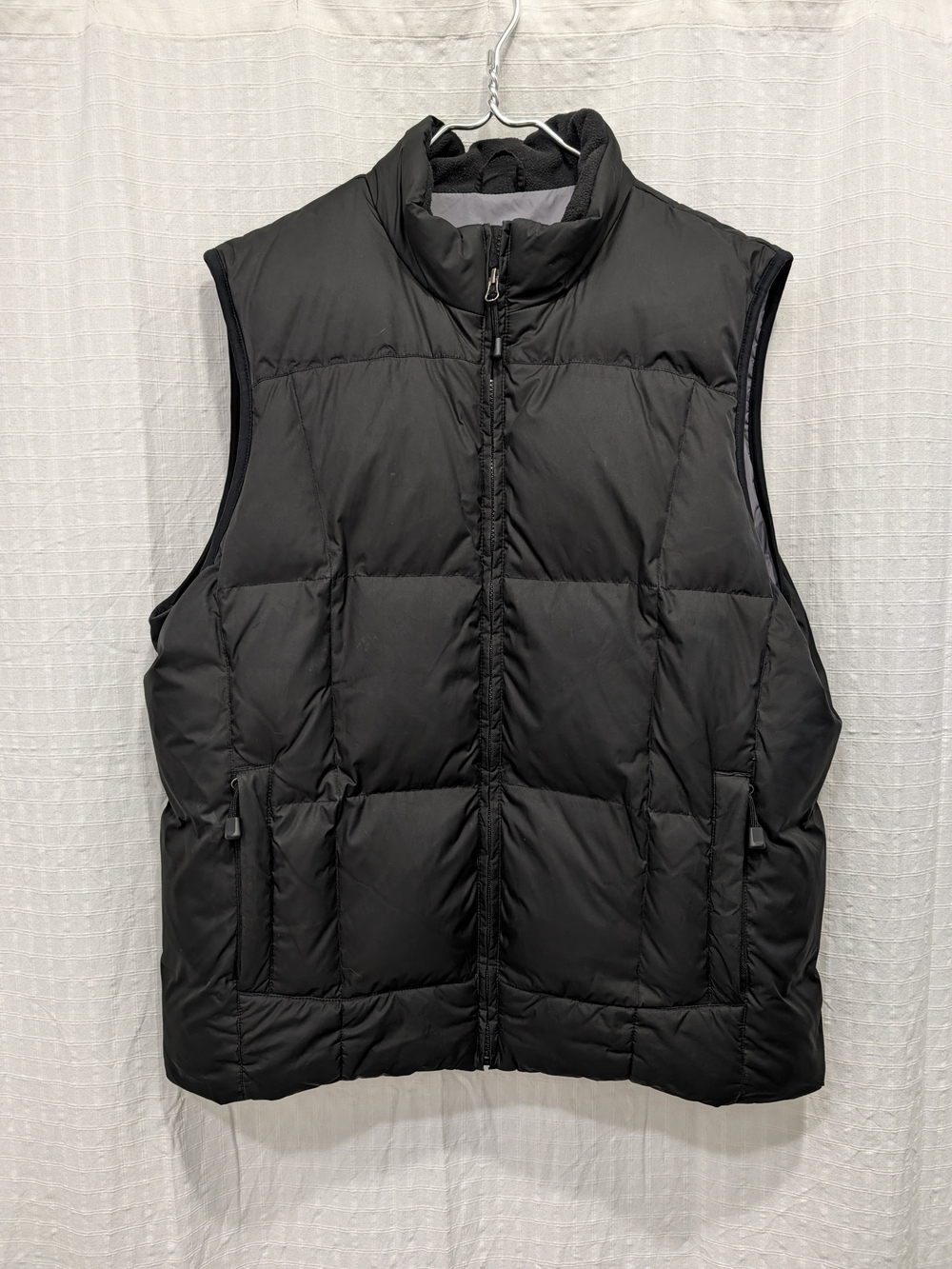 Eddie Bauer Black Premium Goose Down Quilted Puffer Vest - Full Zip Large